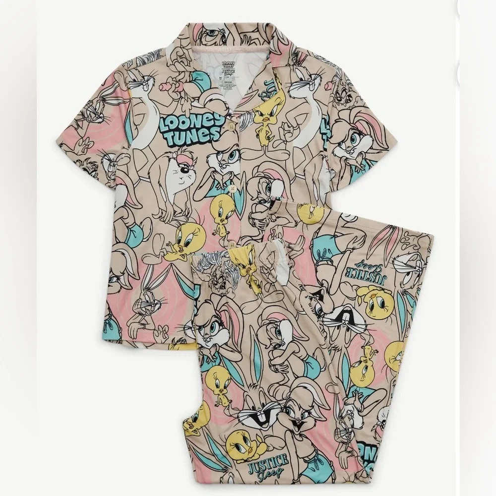 Justice x Looney Tunes Girls Pajama Set – Size XS (5/6) NWT - Picture 6 of 8